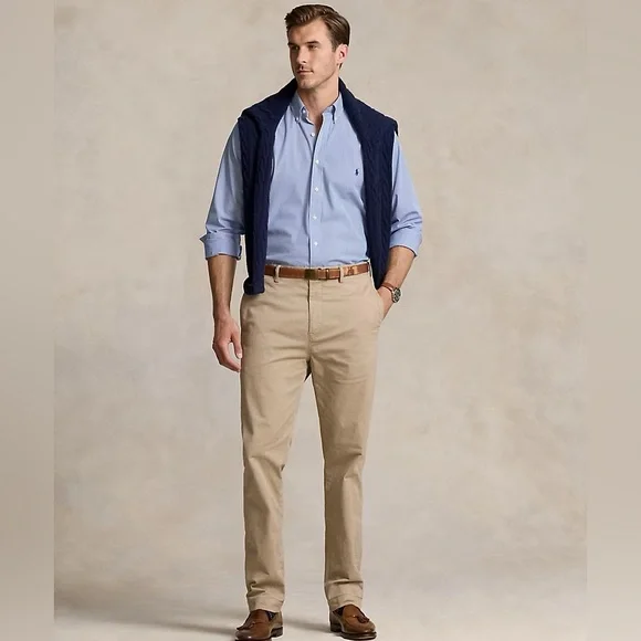 Polo Ralph Lauren Men Bedford Chino Classic Fit Pants flat khaki 40/30 40 waist - Picture 1 of 10